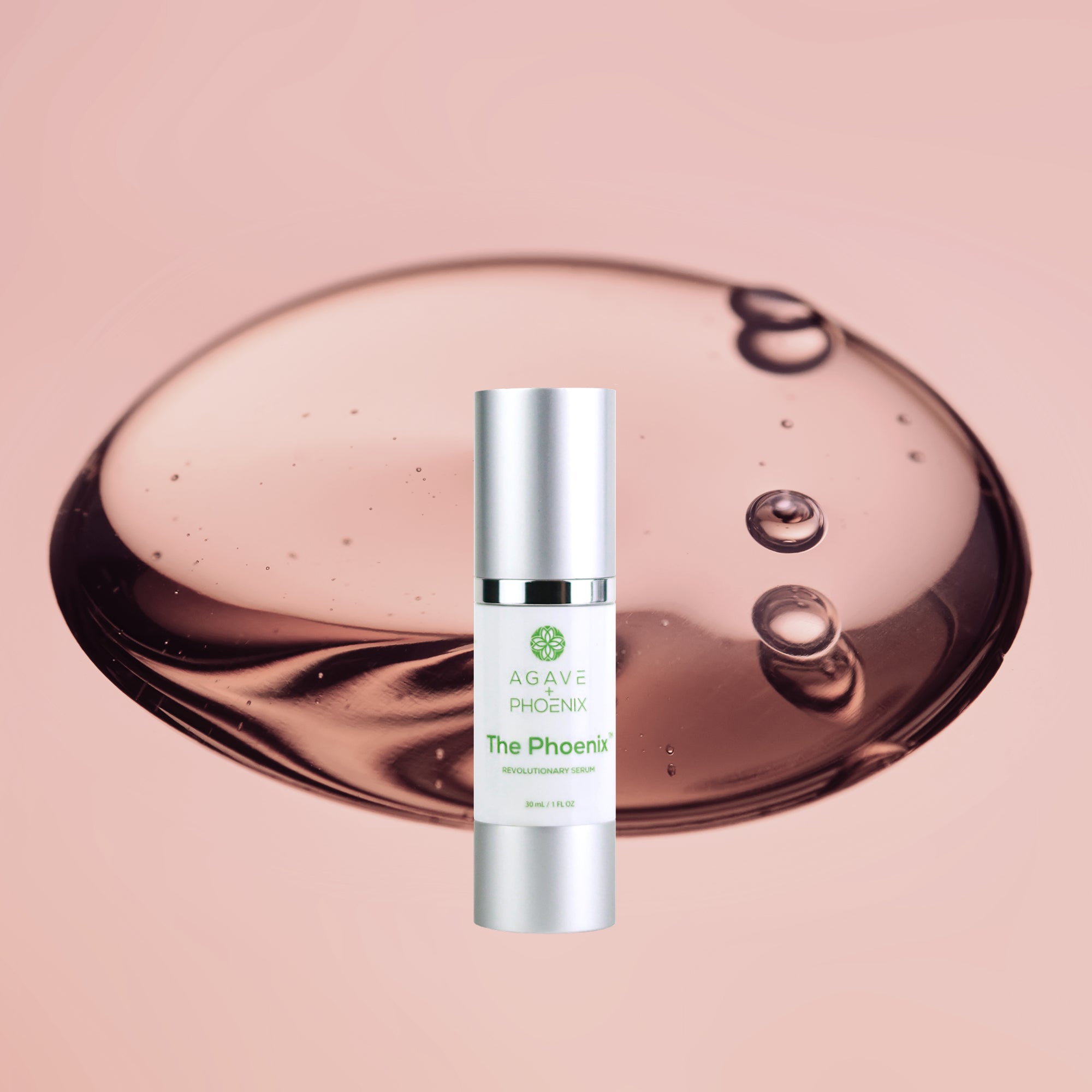 The Phoenix serum with smooth, nourishing serum texture — gentle anti-aging blend with bakuchiol, hyaluronic acid, and niacinamide.